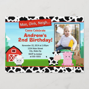 Barnyard Farm Birthday Einladung