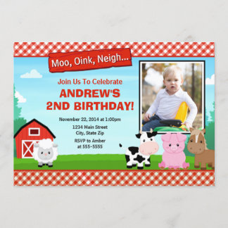 Barnyard Farm Birthday Einladung
