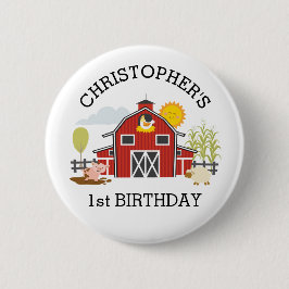 Barnyard Farm Old Macdonald 1. Geburtstag Button