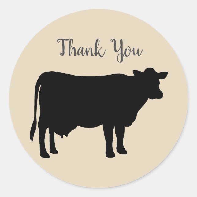 Barnyard Farm Party Cow Danke Stickers (Vorderseite)