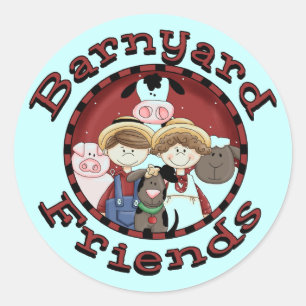 Barnyard-Freund-T-Shirts und Geschenke Runder Aufkleber