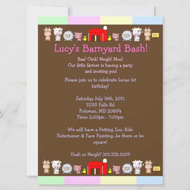 Barnyard-heftiger Schlag Einladung (Vorderseite)