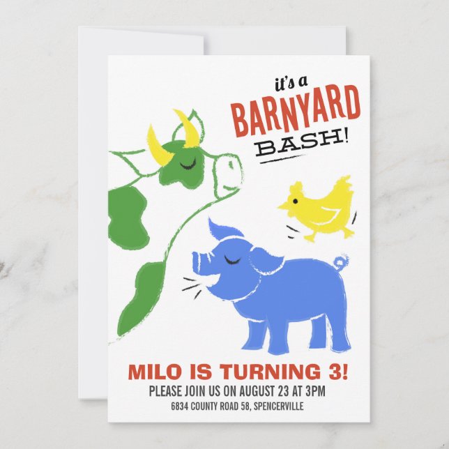Barnyard-heftiger Schlag Einladung (Vorderseite)