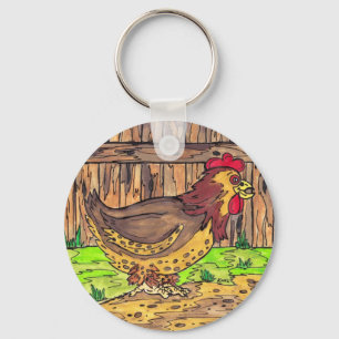 Barnyard Hen Schlüsselanhänger