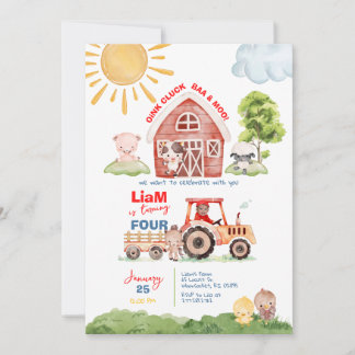 Barnyard jedes Alter Geburtstag Foto Einladung