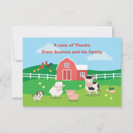 Barnyard mit Tier-Geburtstags-Party danken Ihnen Dankeskarte