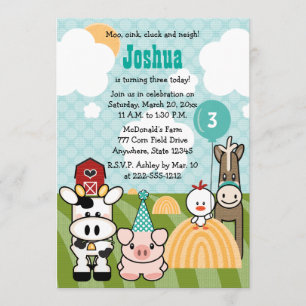 Barnyard-Party-Bauernhof-Geburtstags-Einladungen Einladung