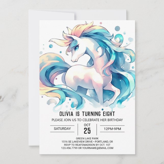 Barnyard Printable Horse Birthday Einladung (Vorderseite)