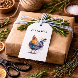 Barnyard Splendor: Wasserfarbenhen, benutzerdefini Geschenkanhänger