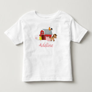Barnyard-Tier-Mädchen-Rüsche-Shirt Kleinkind T-shirt