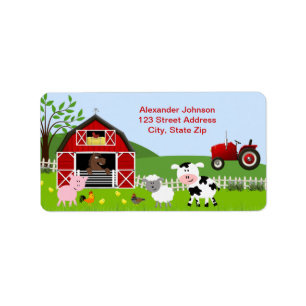 Barnyard-Vieh-Adressen-Etikett Adressaufkleber