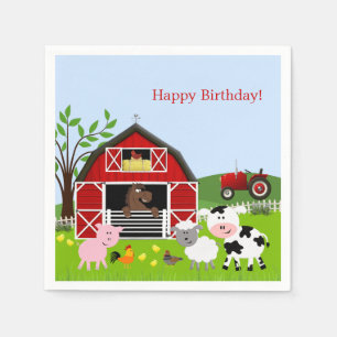 Barnyard-Vieh-Geburtstags-Papierservietten Serviette