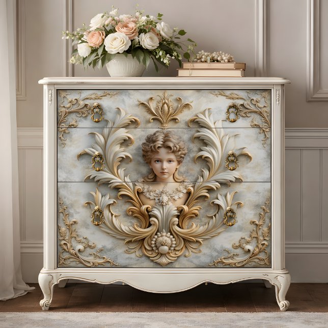 Barock Angel Cherub Decoupage Seidenpapier (Baroque Angel Cherub Decoupage Tissue Paper)