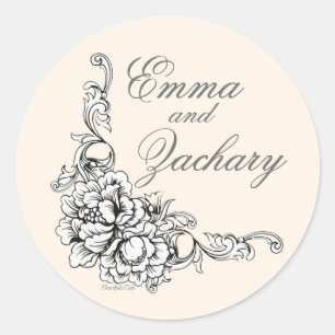 Barock-Beauty-Sticker Runder Aufkleber