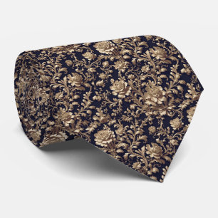 Barock Black & Gold Floral Necktie Krawatte