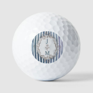 Barock Blaugraue Wasserfarbe Streifen Golfball