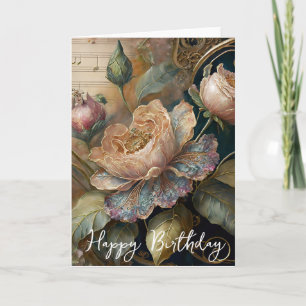 Barock-Blumen-Geburtstag Karte
