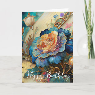 Barock-Blumen-Geburtstag Karte