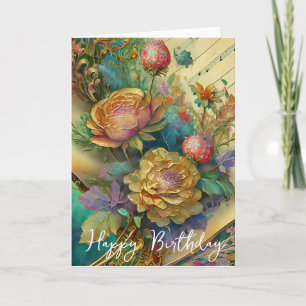 Barock-Blumen-Geburtstag Karte