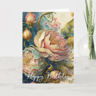 Barock-Blumen-Geburtstag Karte