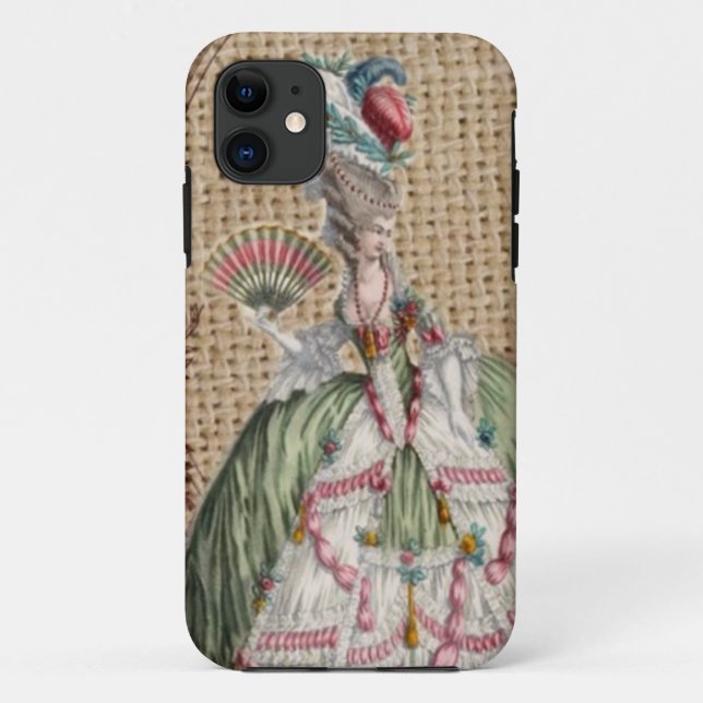 Barock-Franzosen-Burlap Marie Antoinette Case-Mate iPhone Hülle (Rückseite)