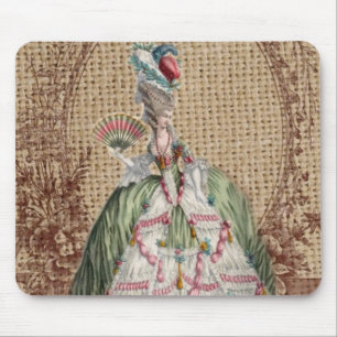 Barock-Franzosen-Burlap Marie Antoinette Mousepad