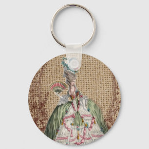 Barock-Franzosen-Burlap Marie Antoinette Schlüsselanhänger