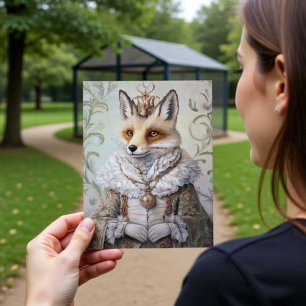 Barock-Fuchs-Königinnen-Porträt-Design Postkarte