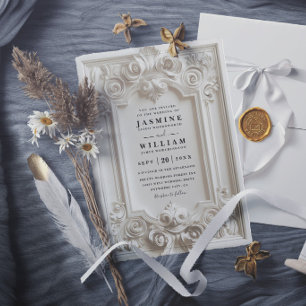 Barock geprägte Vintage elegante moderne Hochzeit Einladung