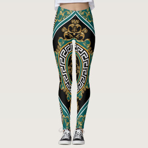 Barock Gold: Schwarze Eleganz Leggings