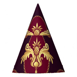 Barock Gold Sconce Magenta Muster Partyhütchen