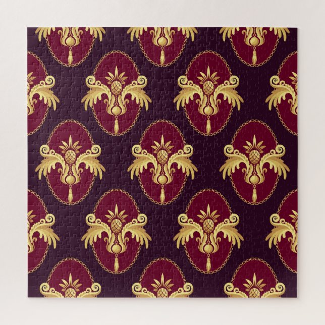 Barock Gold Sconce Magenta Muster Puzzle (Vertikal)