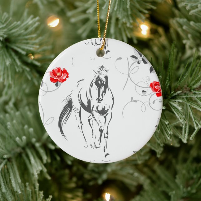 Barock Horse Keramik Ornament (Baum)