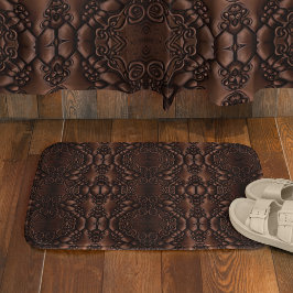 Barock-Imitate Leather Brown Pattern Badematte