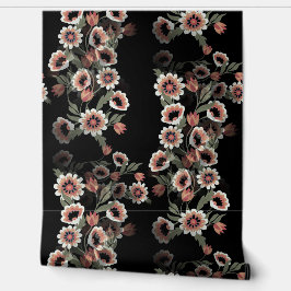 Barock Inspiriert Botanische Weichpinke und Grüntö Tapete