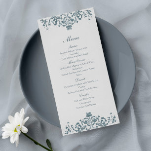 Barock-Ornament Elegantes Hochzeitsmenü Menükarte