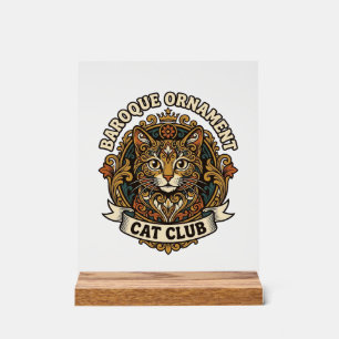 Barock-Ornament Katze Katzenliebhaber-Geschenk - B Acrylschild