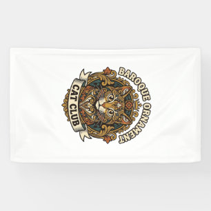 Barock-Ornament Katze Katzenliebhaber-Geschenk - B Banner