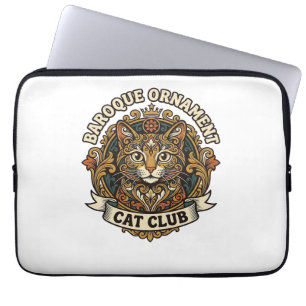 Barock-Ornament Katze Katzenliebhaber-Geschenk - B Laptopschutzhülle