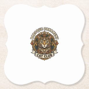 Barock-Ornament Katze Katzenliebhaber-Geschenk - B Untersetzer