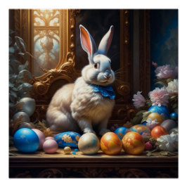 Barock Ostern Bunny mit Eiern Poster