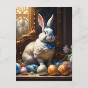 Barock Ostern Bunny mit Eiern Postkarte