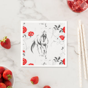 Barock-Pferdepapier Napkins Serviette