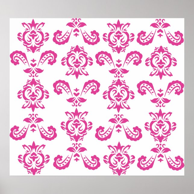 Barock Pink Print Poster (Vorne)