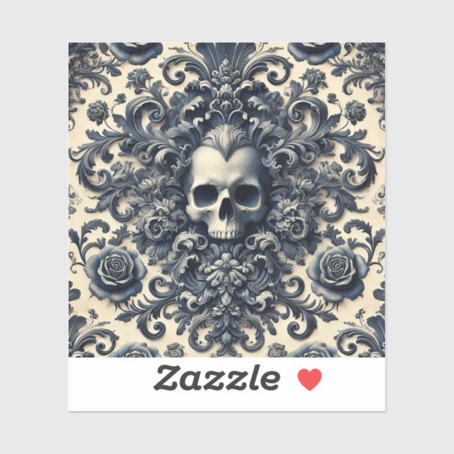 Barock Punk - Gothic Skull Kissen Aufkleber (Blatt)