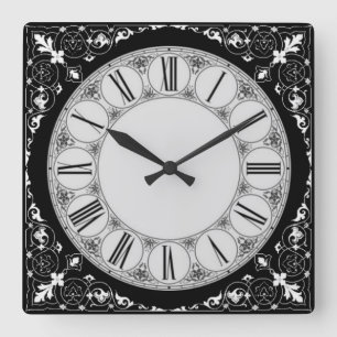 Barock Quadratische Wanduhr
