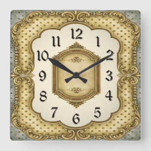 Barock Quadratische Wanduhr