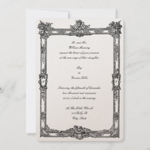 Barock Rokoko Frucht- und Blumenrahmen Hochzeit Einladung