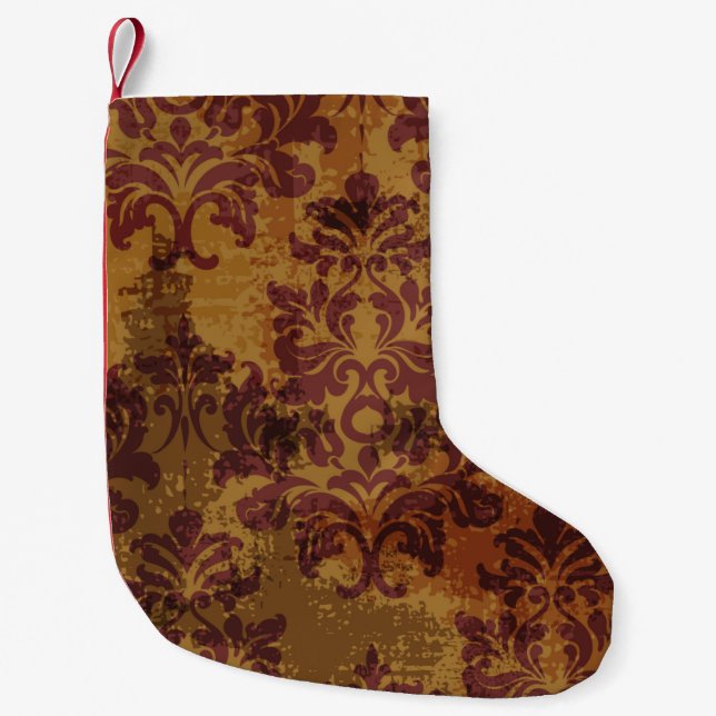 Barock-Rokoko-nahtloses Muster Kleiner Weihnachtsstrumpf (Vorderseite)