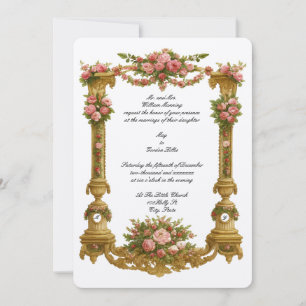 Barock Rokoko-Podest-Farbrahmen-Hochzeit Einladung